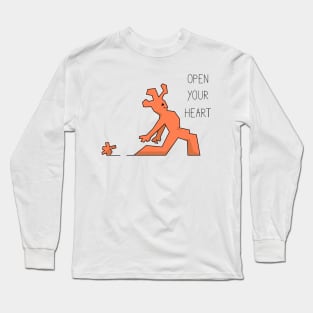 Cute creature practicing low lunge yoga asana Long Sleeve T-Shirt